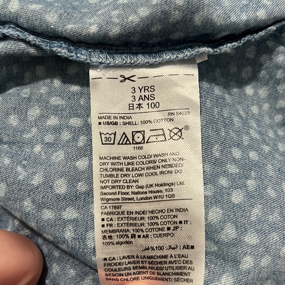 Toddler Girls 3T Faux Denim Dress - Picture 6 of 6